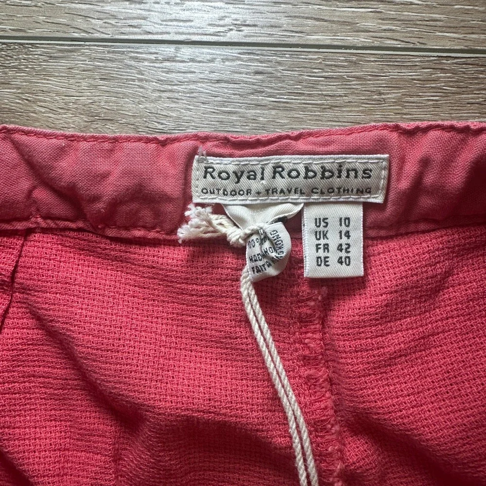 Royal Robbins Coolmesh Shorts Women Coral Pink Outdoor Hiking Cotton Size 10 NWT